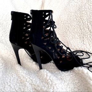 Qupid Lace Up Stilettos